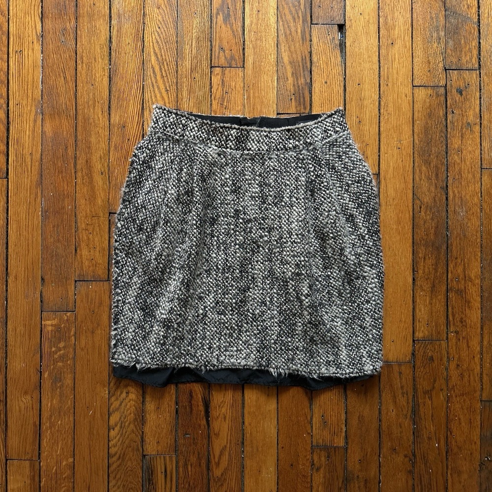 Dolce & Gabbana Wool Mohair Blend Tweed Knit Mini Skirt Women 40 US 4 Black Whit